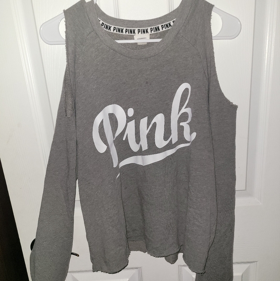 PINK sweatshirt open shoulder - Picture 1 of 3